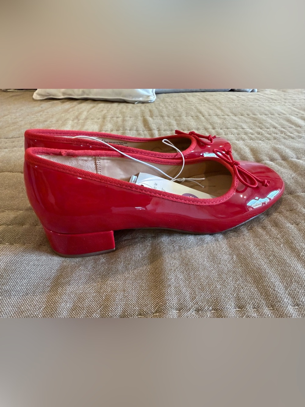 A.new day Red Patent Ballet Flats with Bow